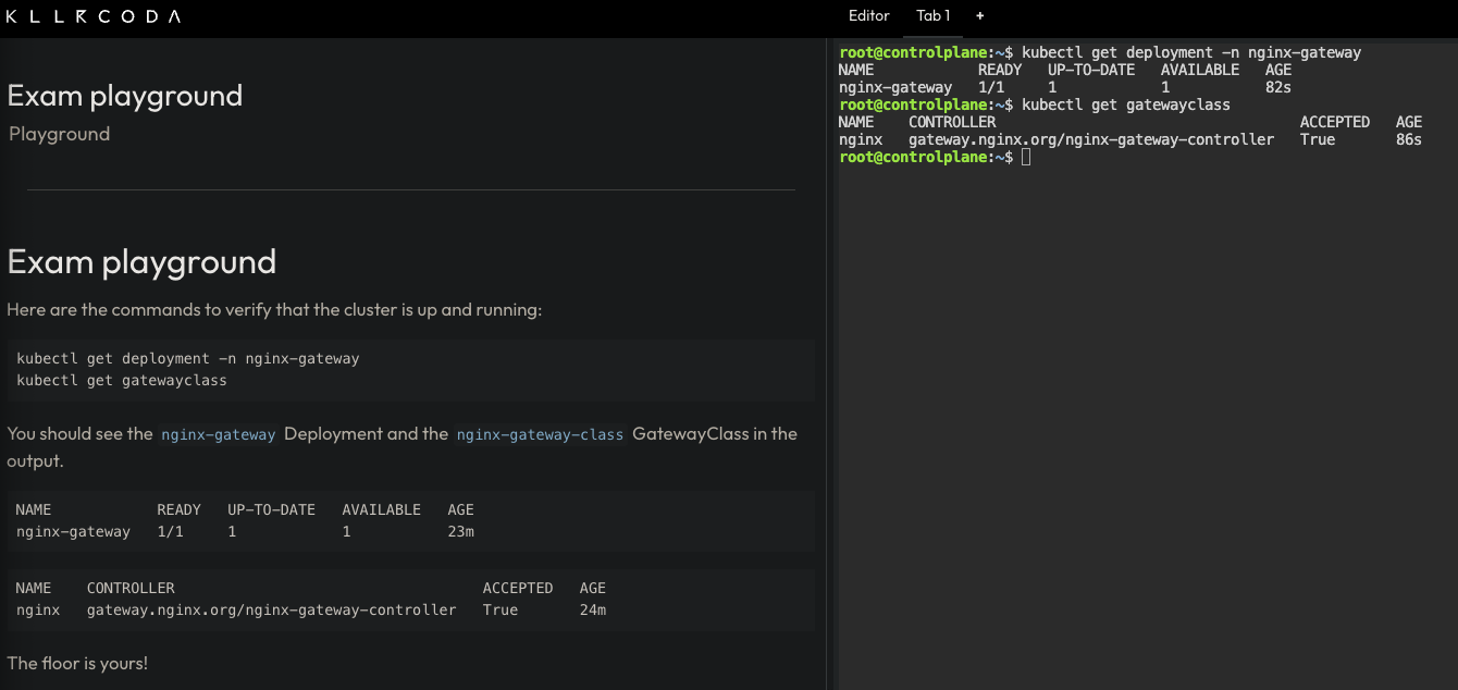 Killercoda playground terminal